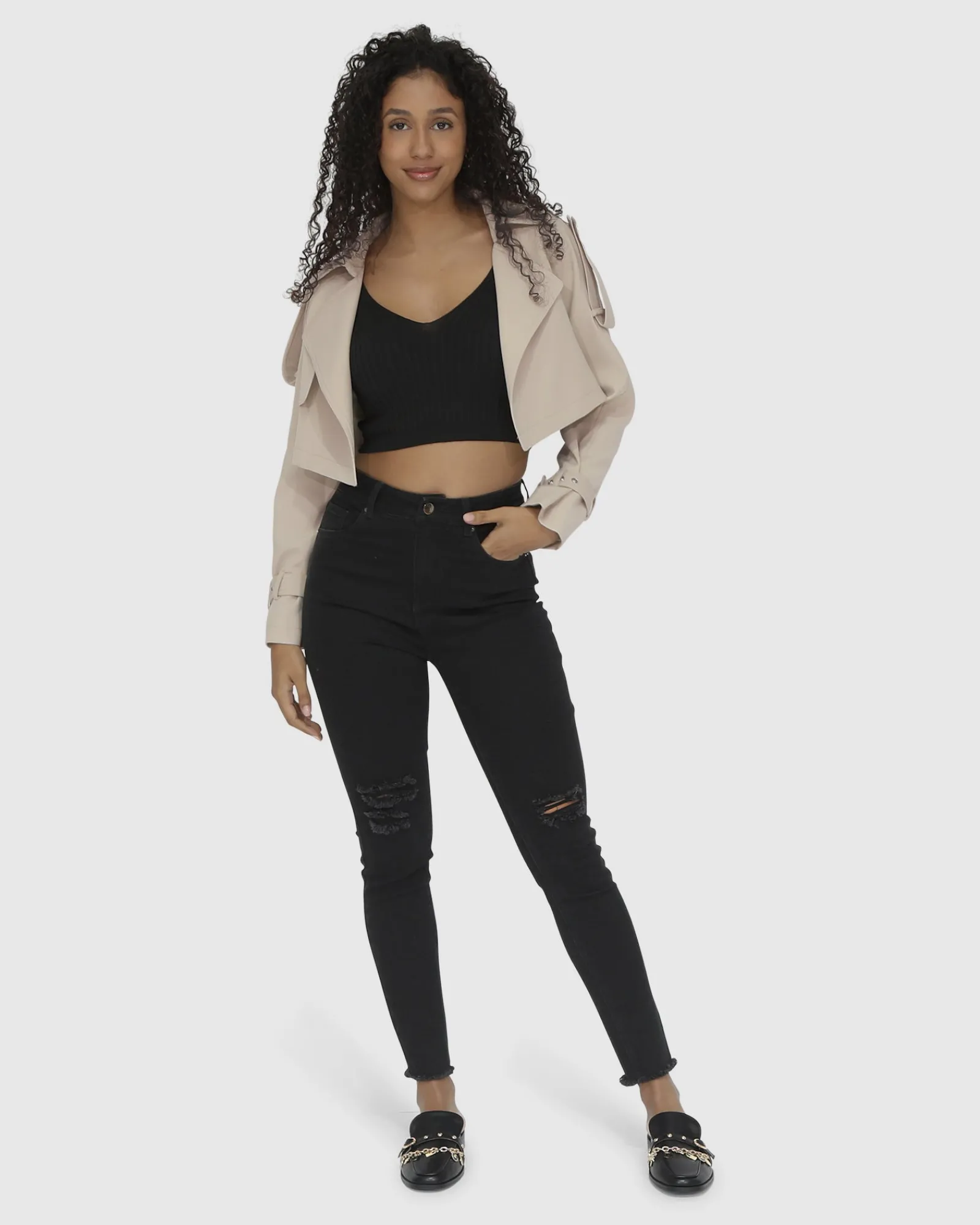 Sale Belle & Bloom Manhattan Cropped Trench - Sand