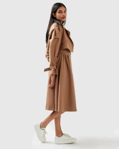 Discount Belle & Bloom Manhattan Cropped Trench - Camel