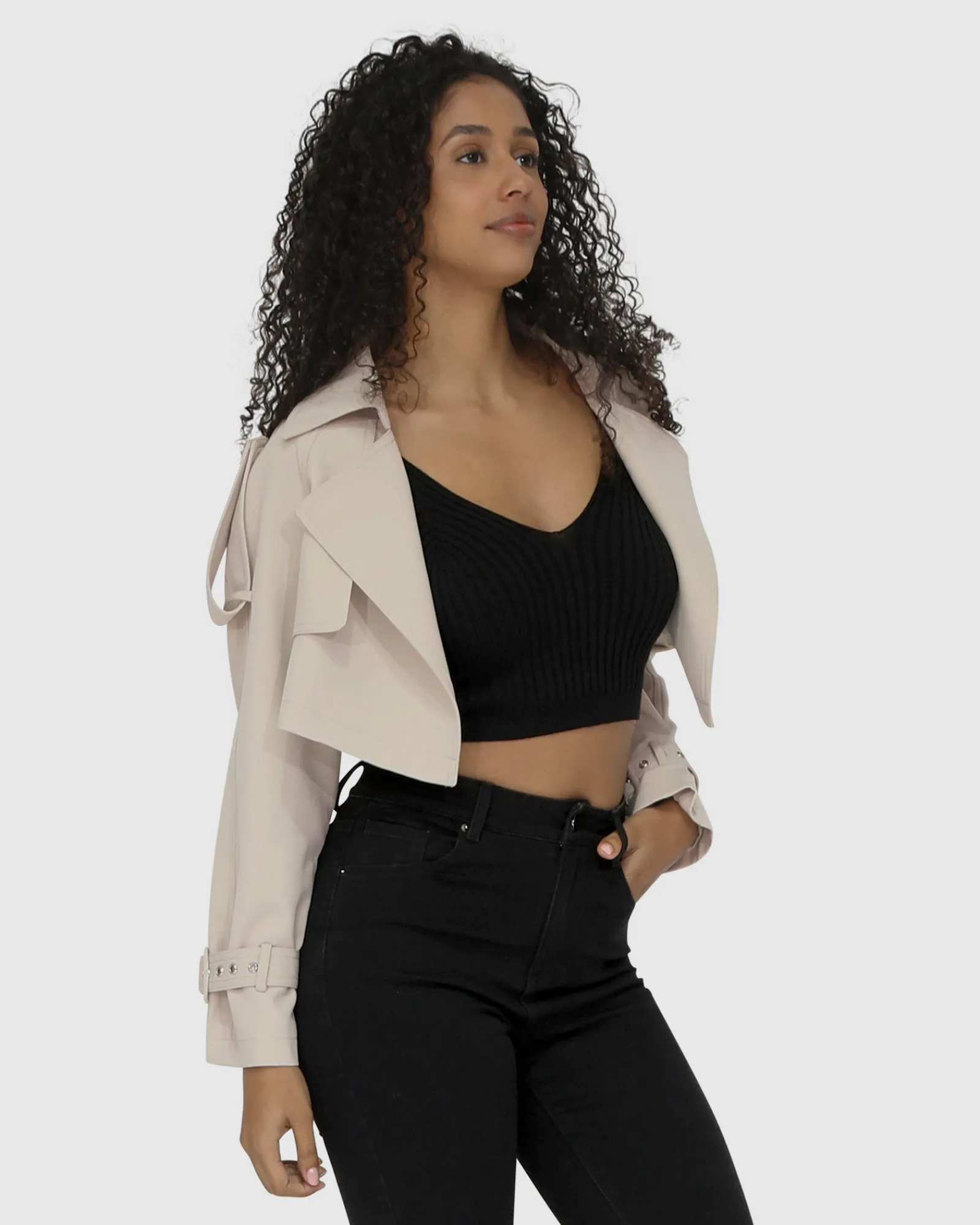 Sale Belle & Bloom Manhattan Cropped Trench - Sand