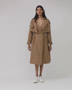 Discount Belle & Bloom Manhattan Cropped Trench - Camel