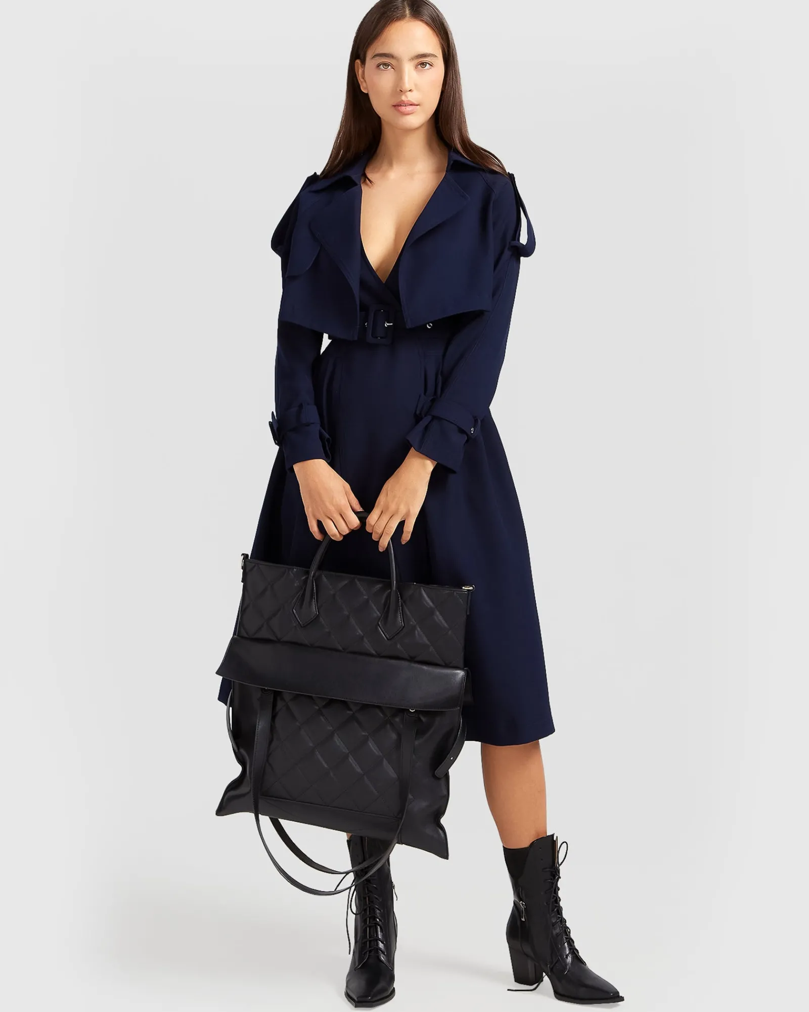 Sale Belle & Bloom Manhattan Cropped Trench - Navy