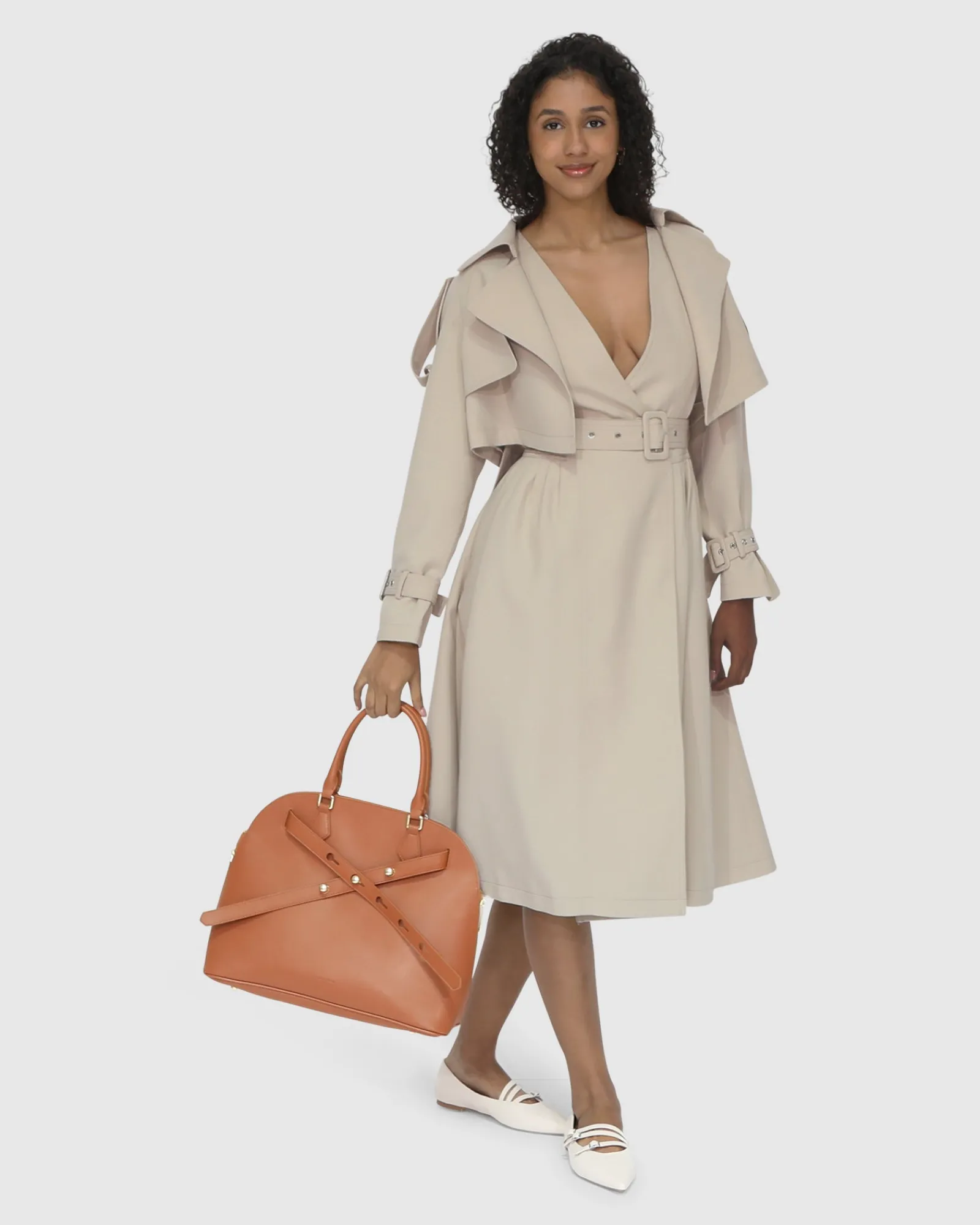 Sale Belle & Bloom Manhattan Cropped Trench - Sand