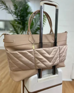 Clearance Belle & Bloom Meet Me in Paris Weekender Bag- Natural