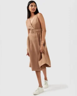 Fashion Belle & Bloom Miss Independence Midi Dress - Camel