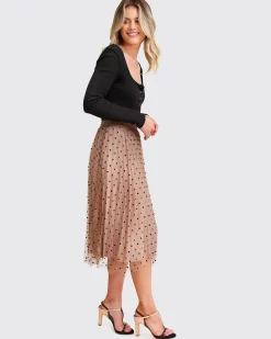 New Belle & Bloom Mixed Feeling Reversible Skirt - Khaki