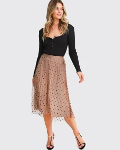 New Belle & Bloom Mixed Feeling Reversible Skirt - Khaki