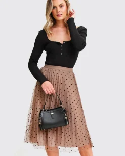 New Belle & Bloom Mixed Feeling Reversible Skirt - Khaki
