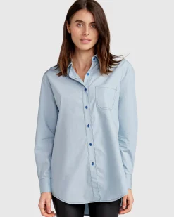 Hot Belle & Bloom My Girl Oversized Shirt - Duck Egg Blue DuckEggBlue