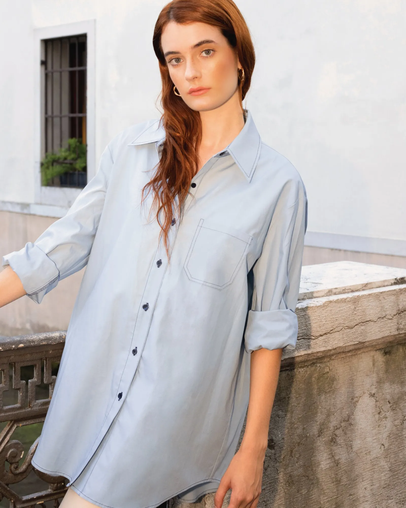 Hot Belle & Bloom My Girl Oversized Shirt - Duck Egg Blue DuckEggBlue