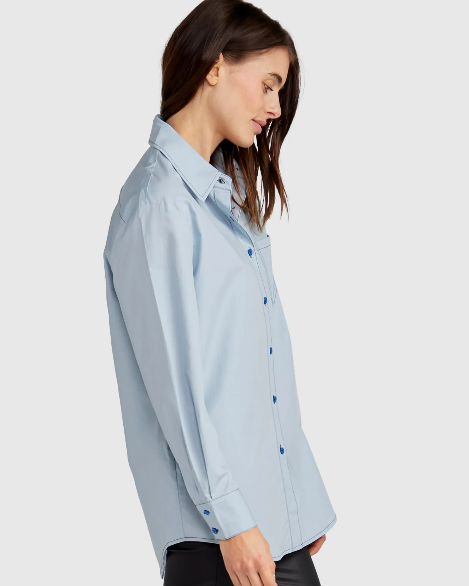 Hot Belle & Bloom My Girl Oversized Shirt - Duck Egg Blue DuckEggBlue