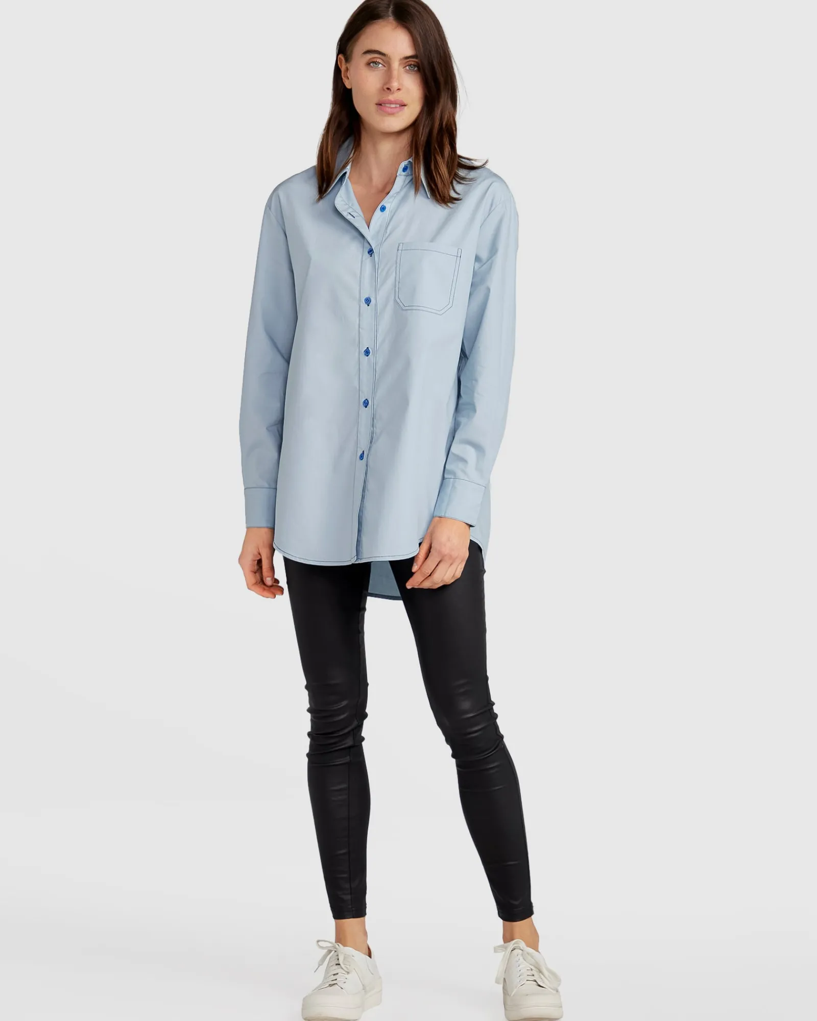 Hot Belle & Bloom My Girl Oversized Shirt - Duck Egg Blue DuckEggBlue