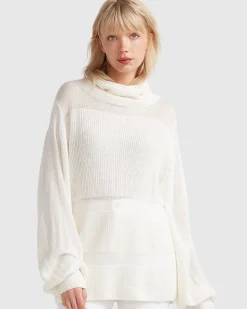 New Belle & Bloom Nevermind Sheer Panelled Knit - Cream