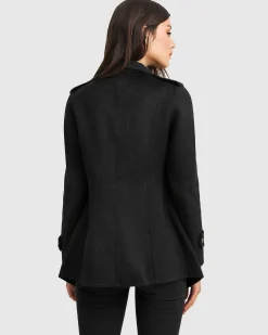 Outlet Belle & Bloom NEW FIT Bad Girl Wool Blend Moto Coat - Black