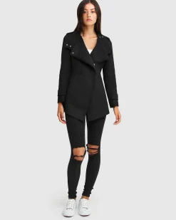 Outlet Belle & Bloom NEW FIT Bad Girl Wool Blend Moto Coat - Black