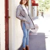 New Belle & Bloom NEW FIT Ex-Boyfriend Wool Blend Oversized Jacket - Oat Plaid BoyfriendWoolBlendOversizedJacket-OatPlaid