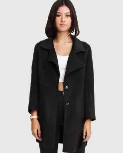 Clearance Belle & Bloom NEW FIT Ex-Boyfriend Wool Blend Oversized Jacket - Black BoyfriendWoolBlendOversizedJacket-Black