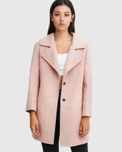 Clearance Belle & Bloom NEW FIT Ex-Boyfriend Wool Blend Oversized Jacket - Blush BoyfriendWoolBlendOversizedJacket-Blush