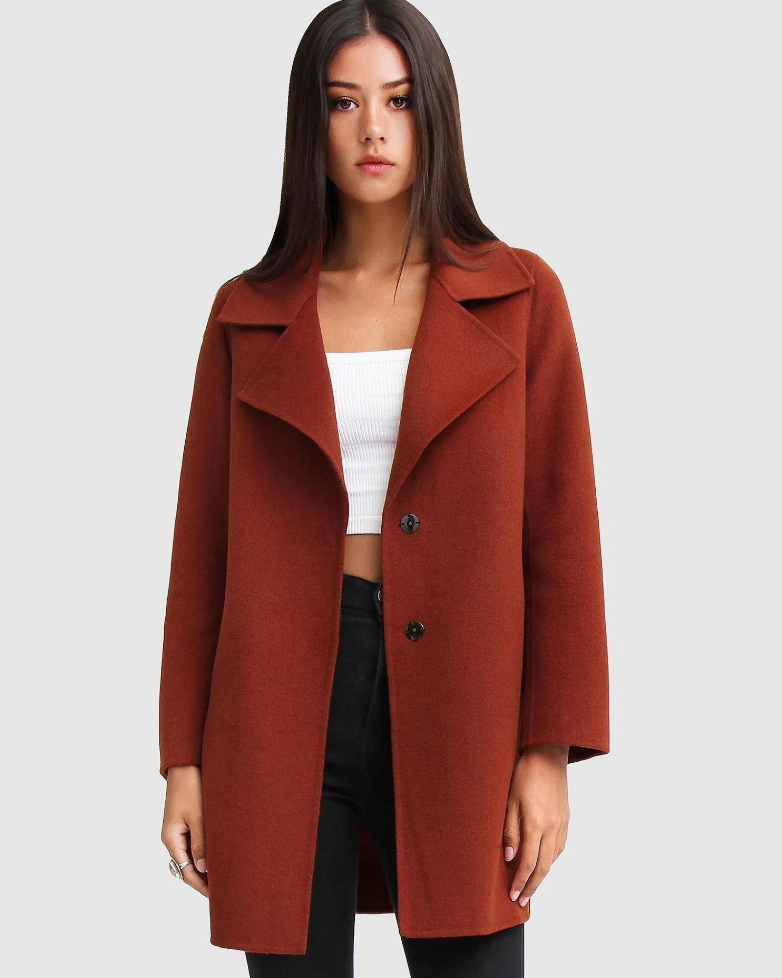 Best Belle & Bloom NEW FIT Ex-Boyfriend Wool Blend Oversized Jacket - Caramel BoyfriendWoolBlendOversizedJacket-Caramel