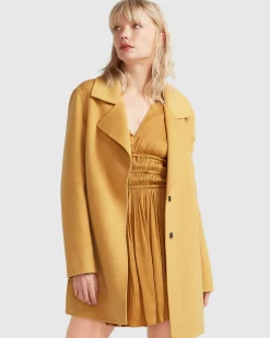 Discount Belle & Bloom NEW FIT Ex-Boyfriend Wool Blend Oversized Jacket - Antique Gold BoyfriendWoolBlendOversizedJacket-AntiqueGold