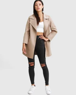 Discount Belle & Bloom NEW FIT Ex-Boyfriend Wool Blend Oversized Jacket - Sand BoyfriendWoolBlendOversizedJacket-Sand