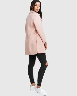 Clearance Belle & Bloom NEW FIT Ex-Boyfriend Wool Blend Oversized Jacket - Blush BoyfriendWoolBlendOversizedJacket-Blush