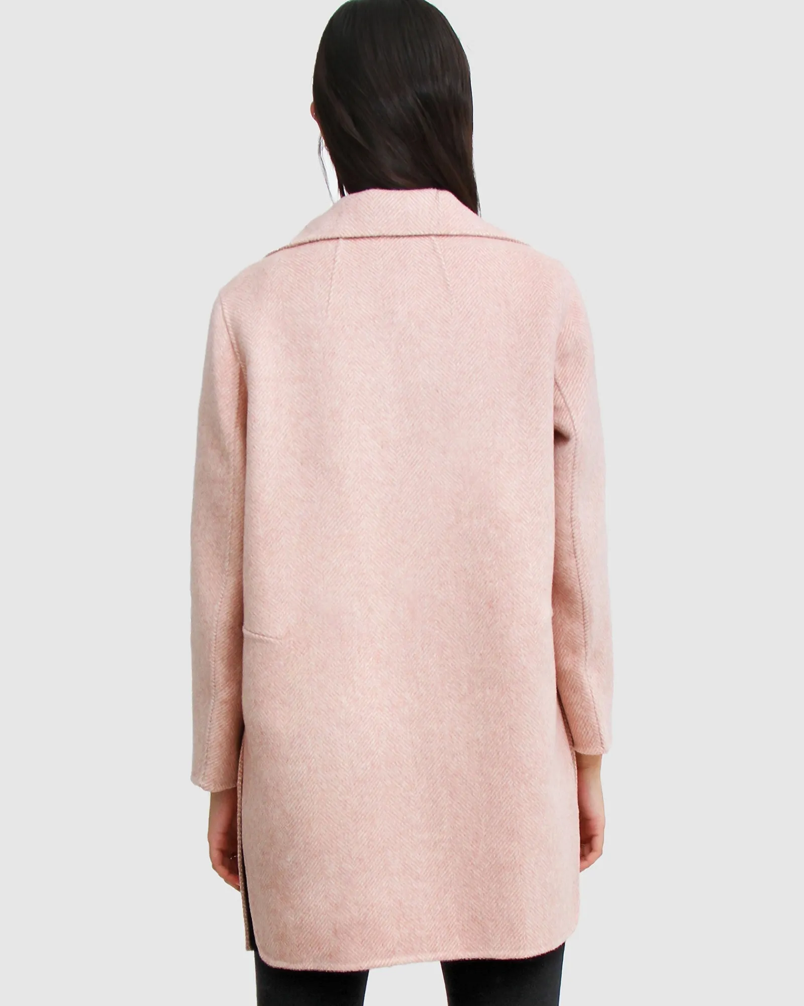 Clearance Belle & Bloom NEW FIT Ex-Boyfriend Wool Blend Oversized Jacket - Blush BoyfriendWoolBlendOversizedJacket-Blush