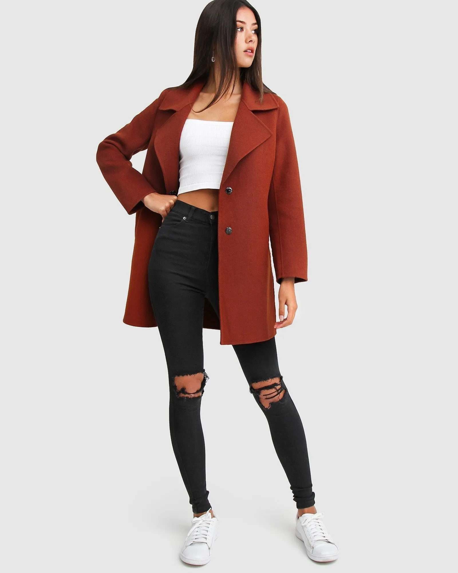 Best Belle & Bloom NEW FIT Ex-Boyfriend Wool Blend Oversized Jacket - Caramel BoyfriendWoolBlendOversizedJacket-Caramel