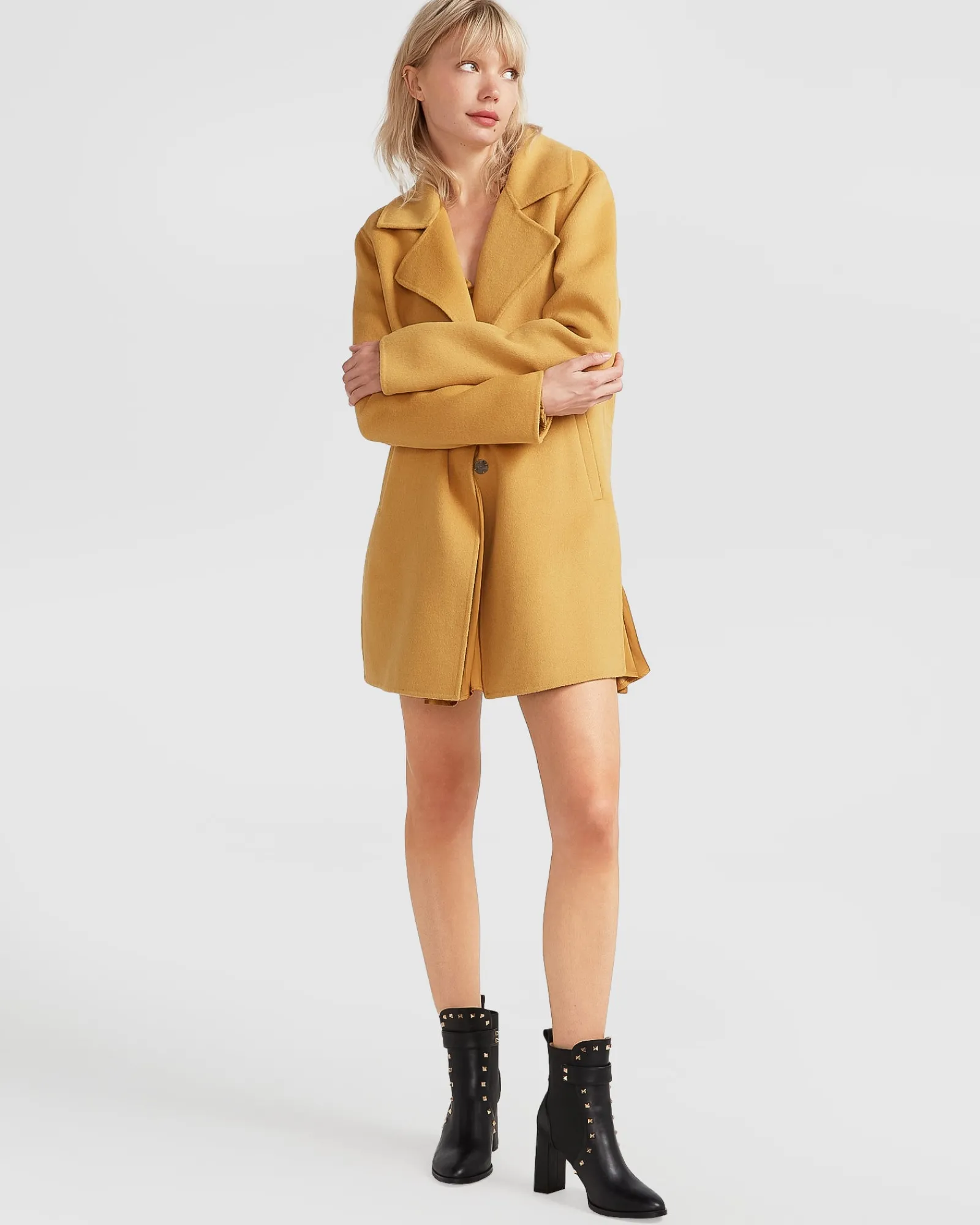 Discount Belle & Bloom NEW FIT Ex-Boyfriend Wool Blend Oversized Jacket - Antique Gold BoyfriendWoolBlendOversizedJacket-AntiqueGold