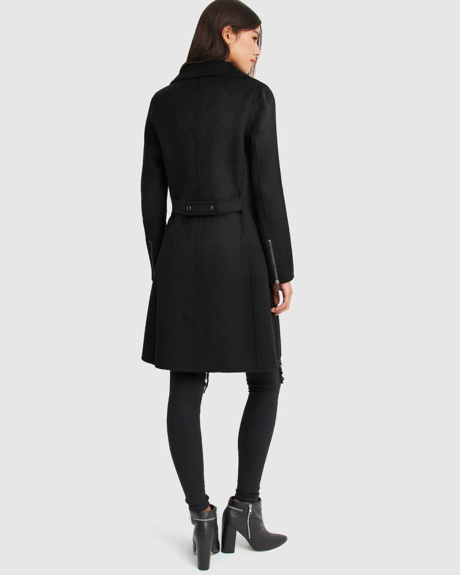 Online Belle & Bloom NEW FIT Last Chance Wool Blend Moto Coat - Black