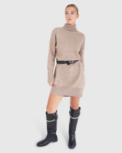 Discount Belle & Bloom Nothing Compares Knit Dress - Oat
