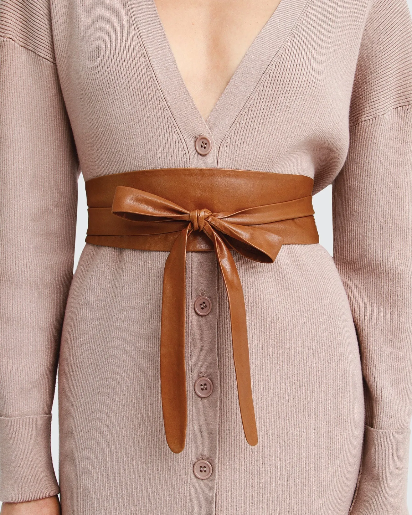 Hot Belle & Bloom Odyssey Soft Wrap Leather Belt - Brown