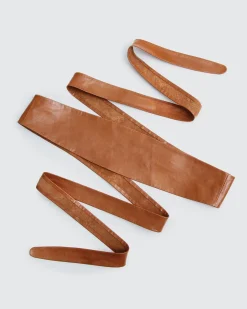 Hot Belle & Bloom Odyssey Soft Wrap Leather Belt - Brown