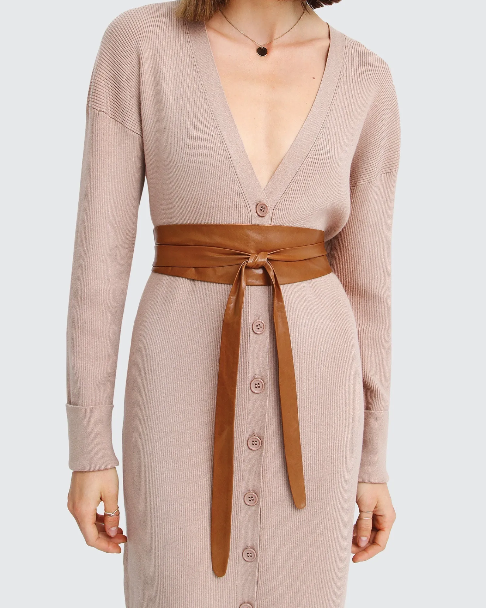 Hot Belle & Bloom Odyssey Soft Wrap Leather Belt - Brown