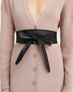 Discount Belle & Bloom Odyssey Soft Wrap Leather Belt - Black