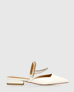 Discount Belle & Bloom On The Go Leather Flat - Cream