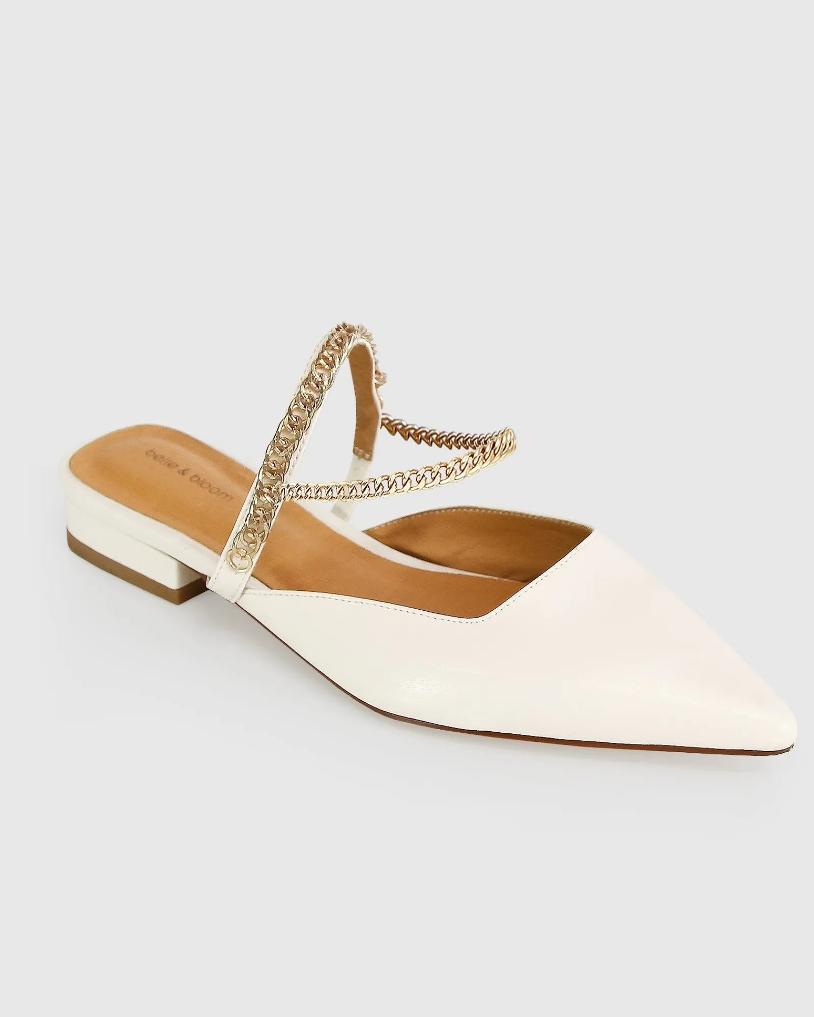 Discount Belle & Bloom On The Go Leather Flat - Cream
