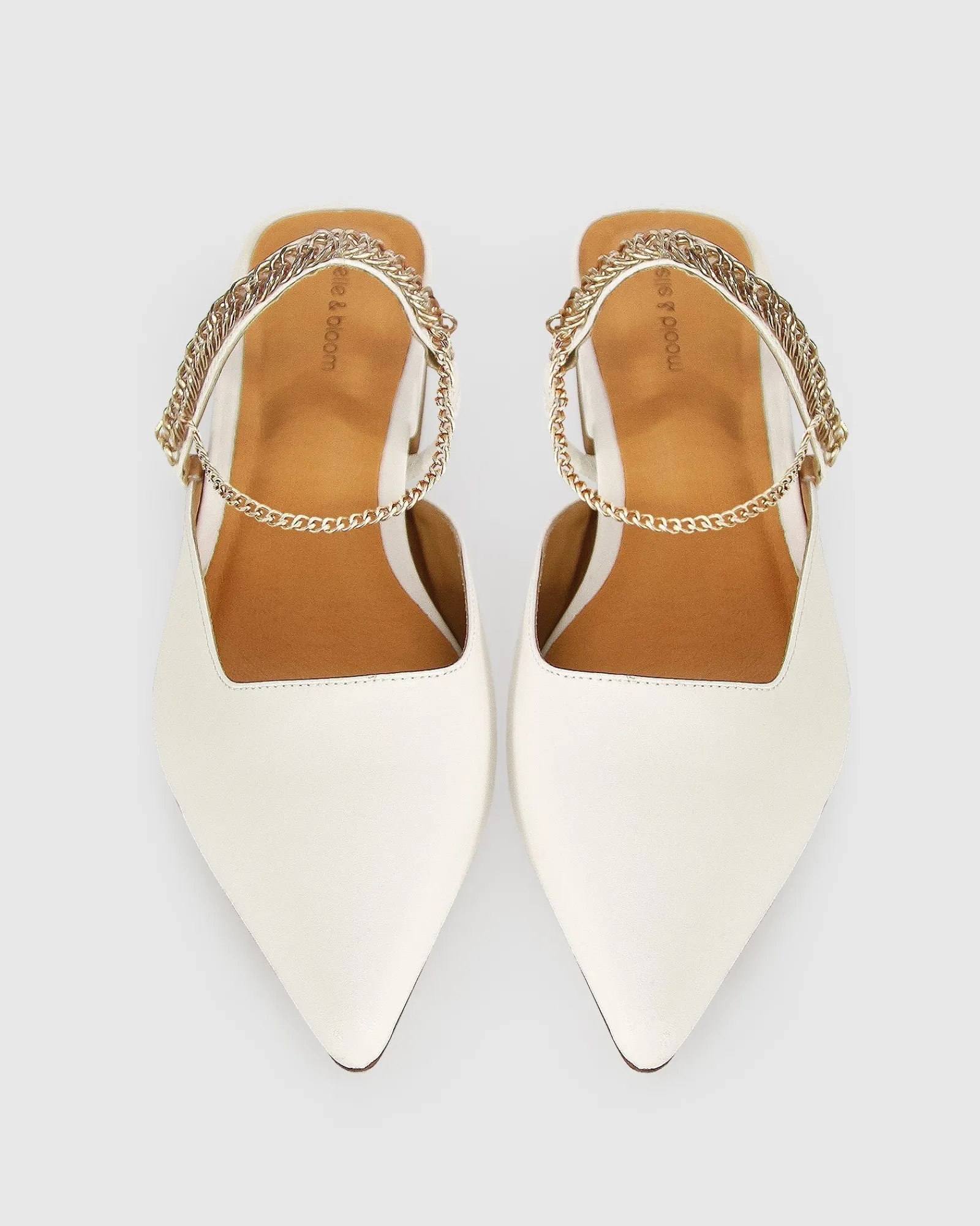Discount Belle & Bloom On The Go Leather Flat - Cream