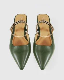 New Belle & Bloom On The Go Leather Flat - Khaki