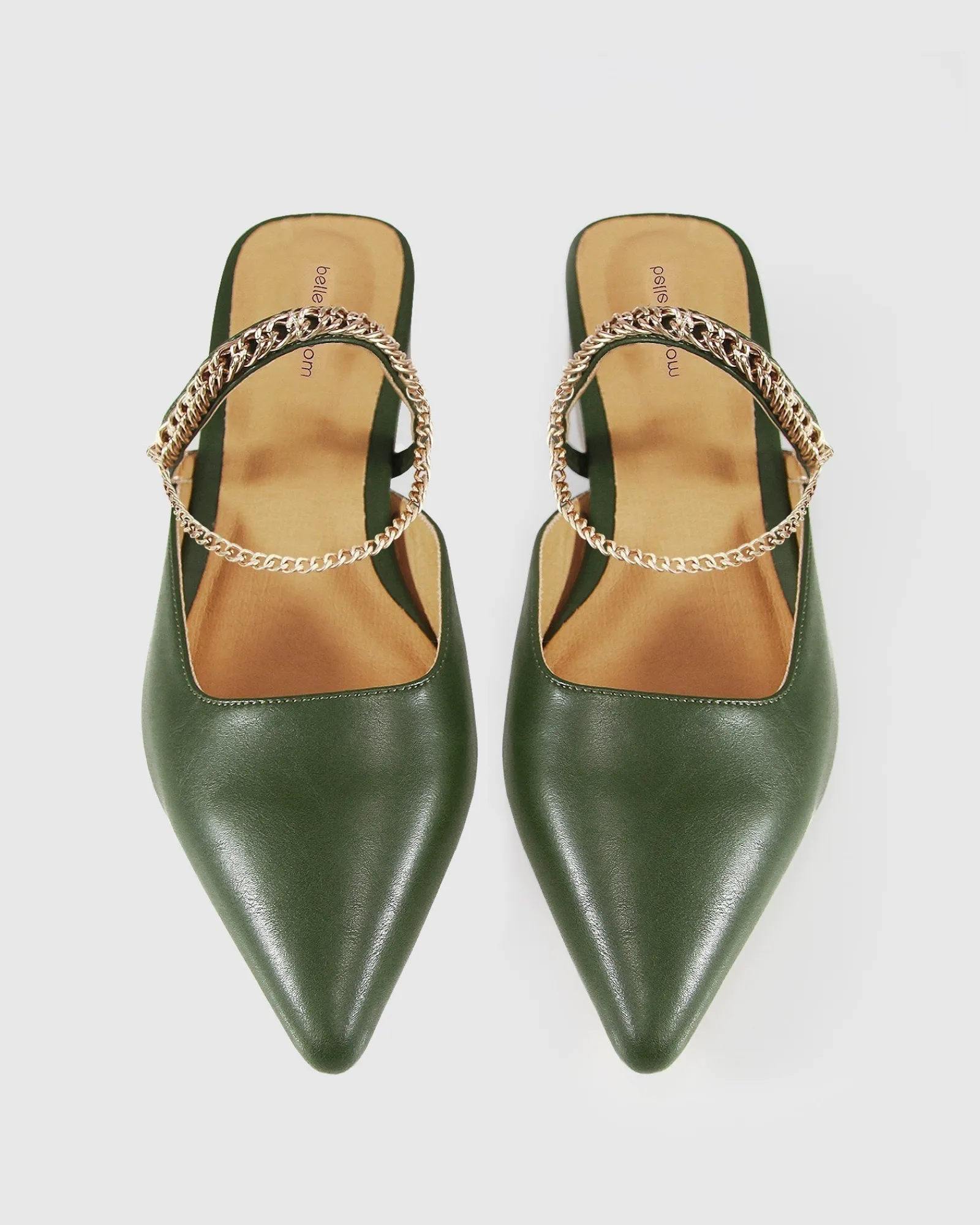 New Belle & Bloom On The Go Leather Flat - Khaki