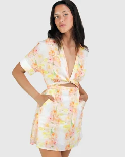 Hot Belle & Bloom Open Arms Cut Out Dress - Floral Bouquet FloralBouquet