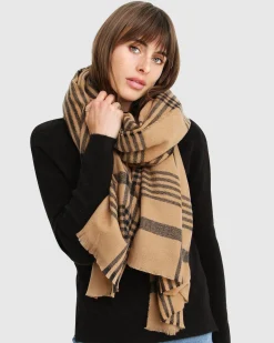 Best Belle & Bloom Panorama Check Scarf - Camel