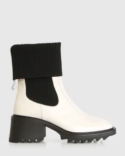 Sale Belle & Bloom Perfect Illusion Knit Boot - Cream/Black