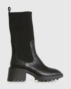 Outlet Belle & Bloom Perfect Illusion Knit Boot - Black