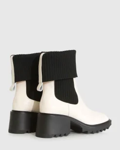 Sale Belle & Bloom Perfect Illusion Knit Boot - Cream/Black