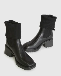 Outlet Belle & Bloom Perfect Illusion Knit Boot - Black