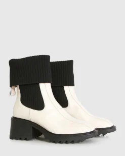 Sale Belle & Bloom Perfect Illusion Knit Boot - Cream/Black
