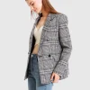 Outlet Belle & Bloom Piccadilly Wool Blend Plaid Blazer - Grey