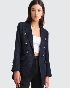 Clearance Belle & Bloom Princess Polina Textured Weave Blazer - Navy