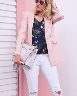 Outlet Belle & Bloom Princess Polina Textured Weave Blazer - Blush
