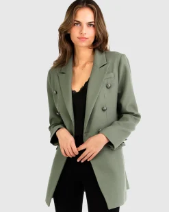 Clearance Belle & Bloom Princess Polina Textured Weave Blazer - Military